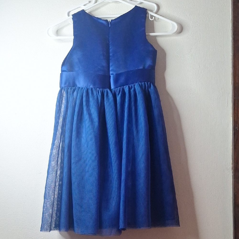 Gymboree Elegant Blue Kids Dress with Bow - Picture 3 of 4